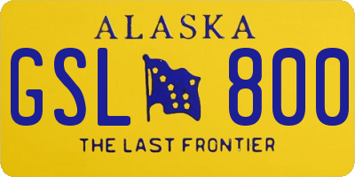 AK license plate GSL800