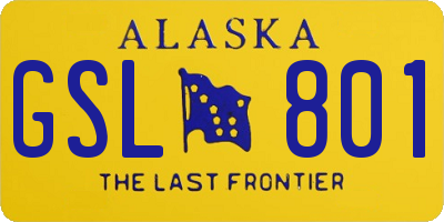 AK license plate GSL801