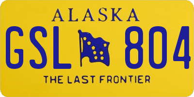 AK license plate GSL804