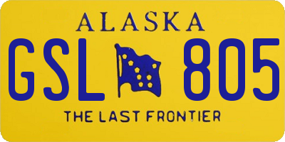 AK license plate GSL805