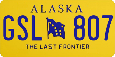 AK license plate GSL807