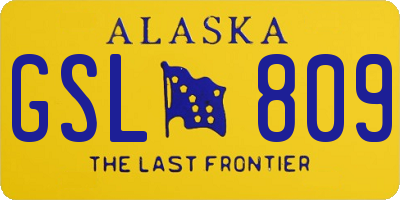 AK license plate GSL809