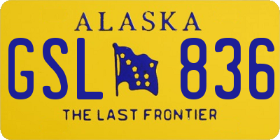 AK license plate GSL836
