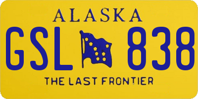 AK license plate GSL838