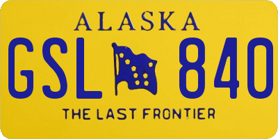 AK license plate GSL840