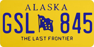AK license plate GSL845