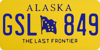 AK license plate GSL849