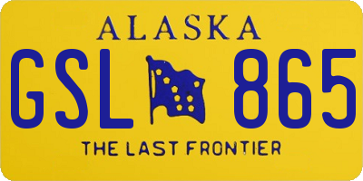 AK license plate GSL865