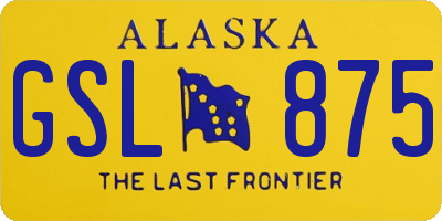 AK license plate GSL875