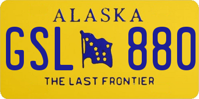 AK license plate GSL880