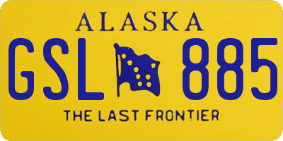 AK license plate GSL885
