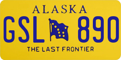 AK license plate GSL890