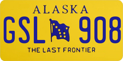 AK license plate GSL908