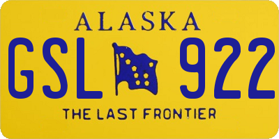 AK license plate GSL922