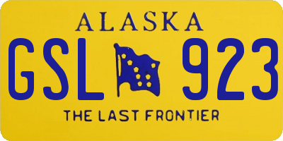 AK license plate GSL923