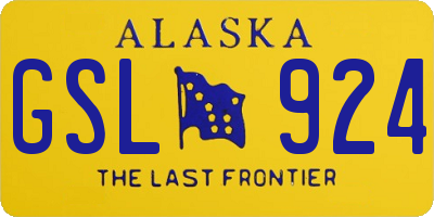 AK license plate GSL924