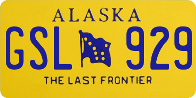 AK license plate GSL929