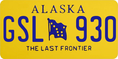 AK license plate GSL930