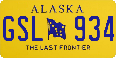 AK license plate GSL934