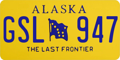 AK license plate GSL947