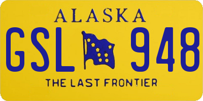AK license plate GSL948