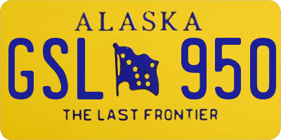 AK license plate GSL950