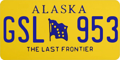 AK license plate GSL953