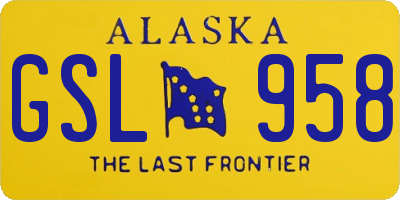 AK license plate GSL958