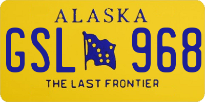 AK license plate GSL968
