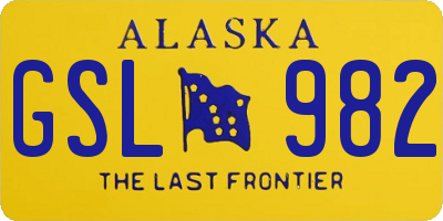 AK license plate GSL982