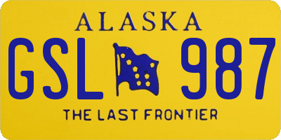 AK license plate GSL987