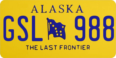 AK license plate GSL988