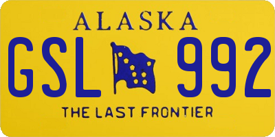 AK license plate GSL992