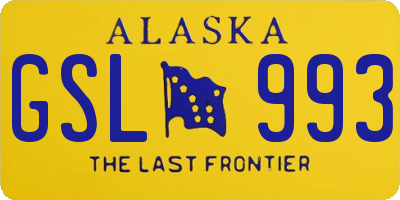 AK license plate GSL993