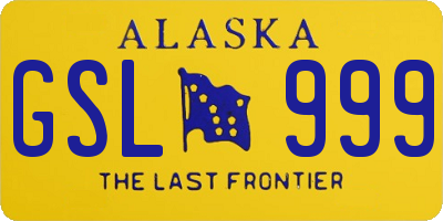 AK license plate GSL999