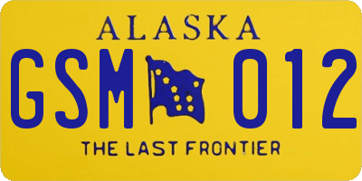 AK license plate GSM012