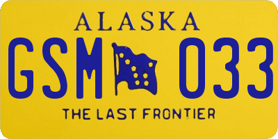 AK license plate GSM033