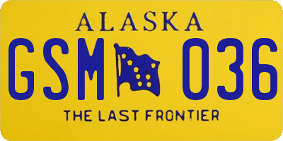 AK license plate GSM036