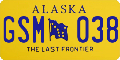 AK license plate GSM038