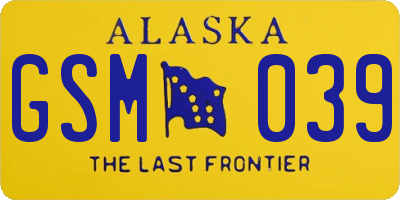 AK license plate GSM039