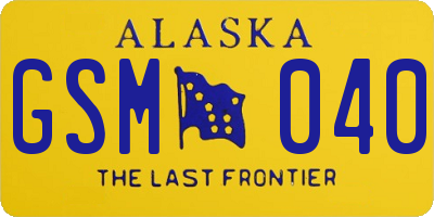 AK license plate GSM040