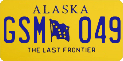 AK license plate GSM049