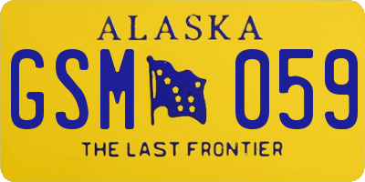 AK license plate GSM059