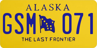 AK license plate GSM071