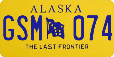 AK license plate GSM074