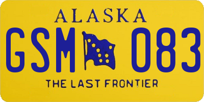 AK license plate GSM083