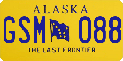 AK license plate GSM088