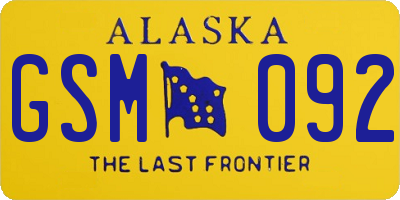 AK license plate GSM092