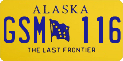 AK license plate GSM116