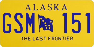 AK license plate GSM151